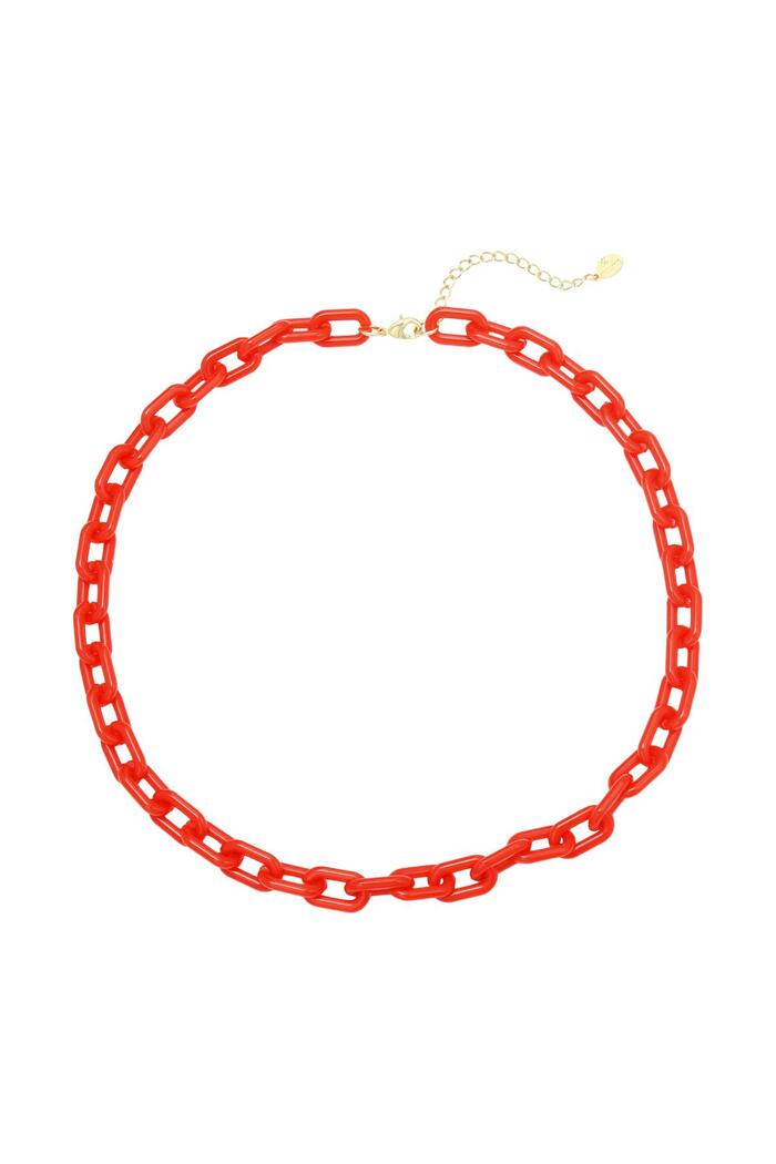 Necklace Color Combi Red Acrylic 